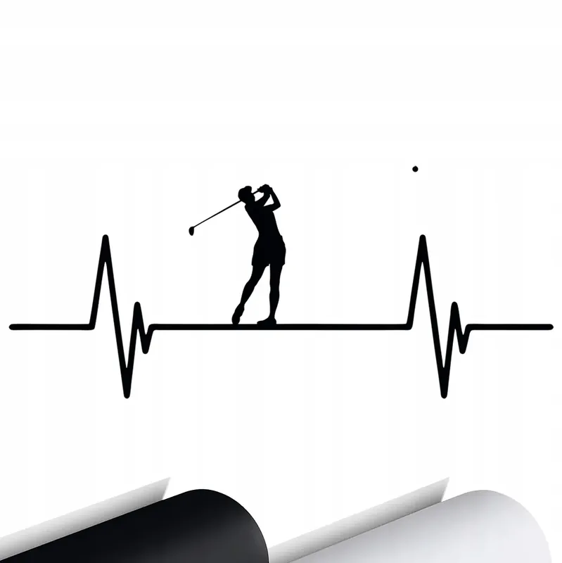 Wysoka jakość NAKLEJKA PULS Linia Życia GOLF gra w golfa 22x9