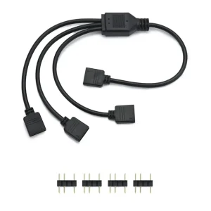 Oryginalny Rozdzielacz ARGB 5V 3-pin kabel 1→3 30 cm do wentylatorów CPU QWORK