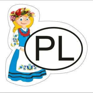 Naklejka PL Kaszubka, naklejka na samochód Ekspresowa dostawa
