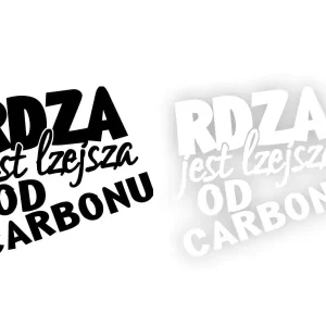 Bezpieczna płatność RDZA jest lżejsza OD CARBONU - Naklejka na samochód na auto KOLOR