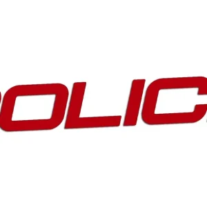 Nowość Wycinana naklejka POLICE - NAPIS - USA czerwona - J and A