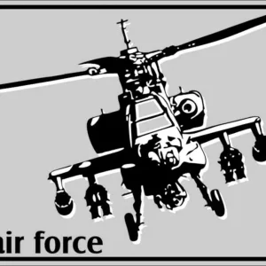 Naklejka na samochód HELIKOPTER AIR FORCE chrom UV Avisa Promocja