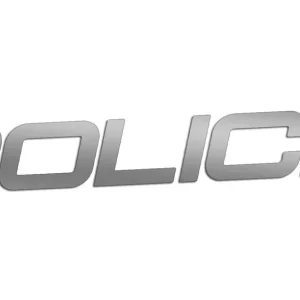 Wycinana naklejka POLICE - NAPIS - USA srebrna - J and A Wyprzedaż