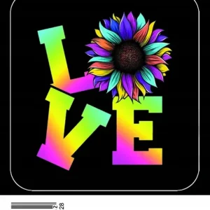 Tylko dziś Naklejka UV Tęczowe LOVE Avisa