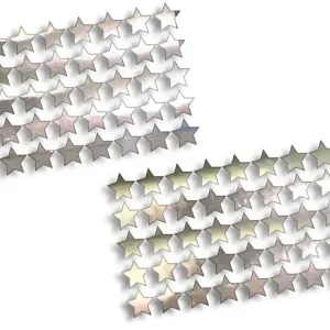 Wycinane naklejki GWIAZDKI GWIAZDY 100 SZTUK 1 X 1 CM chrom - J and A Ekspresowa dostawa