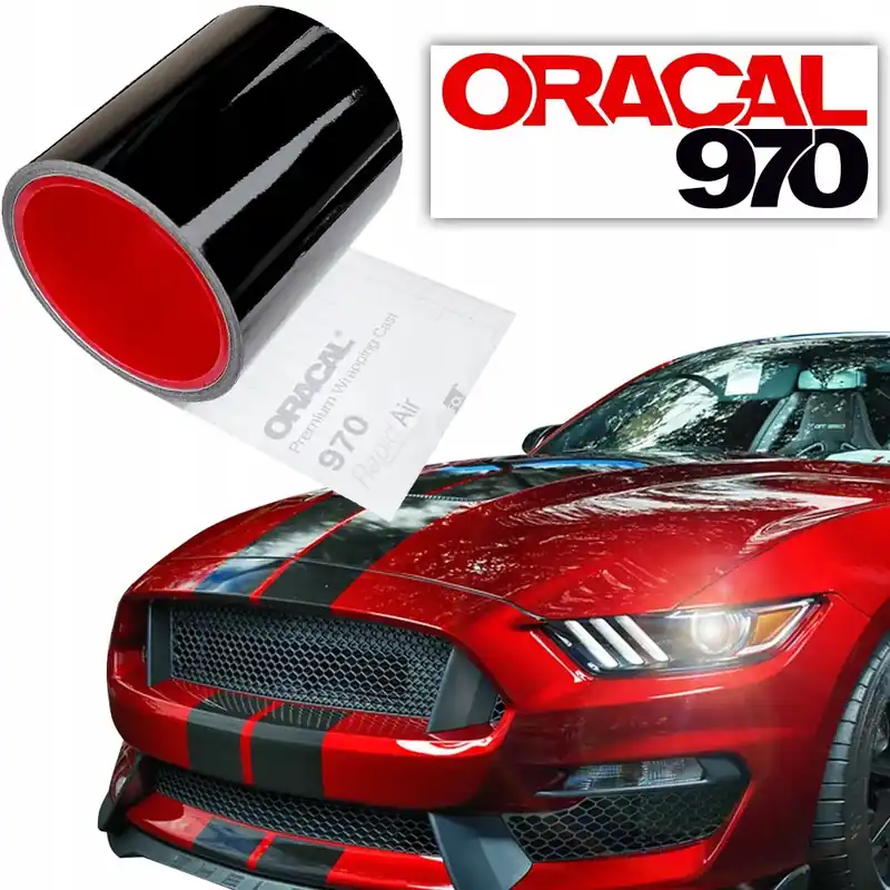 Najlepsza cena ORACAL 970 12-lat Pasy na samochód karoserię CZARNY POŁYSK 10x100cm /mb