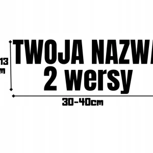 NAKLEJKA AUTO SZYBĘ TWOJA NAZWA TWÓJ NAPIS DOWOLNY 7-13CM X 30-40CM 2 WERSY Oferta