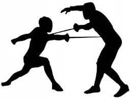 Najlepsza cena NAKLEJKA NA AUTO SZERMIERKA 15cm