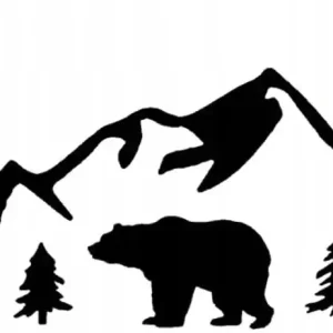 Rabat NAKLEJKA NA AUTO SZYBĘ NIEDŹWIEDŹ I KRAJOBRAZ