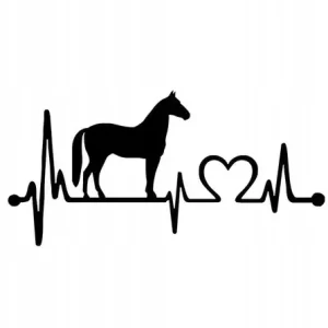 NAKLEJKA AUTO SZYBĘ KOCHAM KONIE TĘTNO KOŃ 35X18 Zwrot pieniędzy