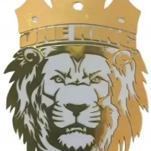 Naklejka One King Lew Lion Wlepa Transparentna na Auto Samochód Kask Motor Bezpieczna płatność