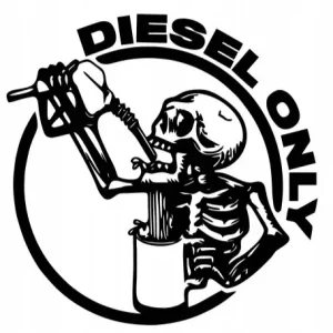 Naklejka Wlepka na Samochód Motor Wlew Paliwa DIESEL ONLY Kościotrup Skull Kup teraz
