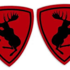 Autentyczny Wycinane naklejki ŁOŚ Z TŁEM do Saab Scania Volvo komplet czerwono czarne