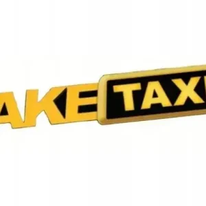 Premium Naklejka Fake Taxi 15 x 4 cm Fałszywa Korporacja Taksi Odpłatność W Naturze