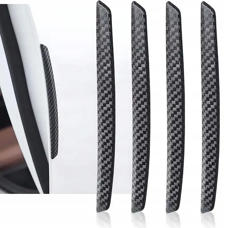 4 X Naklejki Folia Na Ranty Drzwi Lusterka Samochodu Klamki Carbon Czarne Darmowa dostawa