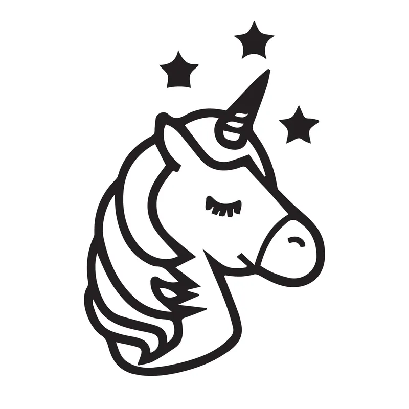 Nowość Naklejka JEDNOROŻEC na auto samochód WYTRZYMAŁA FOLIA SAMOCHODOWA 10 cm