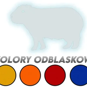 Wycinana naklejka KAPIBARA kolory odblaskowe - J and A Tylko dziś
