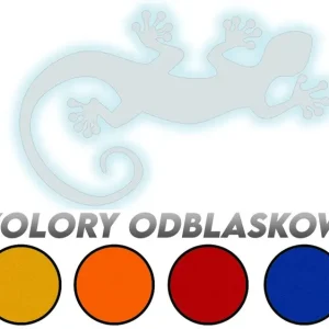 Darmowa dostawa Wycinana naklejka JASZCZURKA - GEKON kolory odblaskowe - J and A