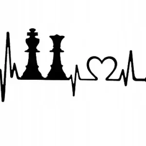 Najlepsza cena NAKLEJKA AUTO SZYBĘ SZACHY TĘTNO KOCHAM SZACHY