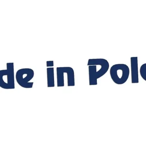 Wycinana naklejka MADE IN POLAND - POLSKA granatowa - J and A Promocja