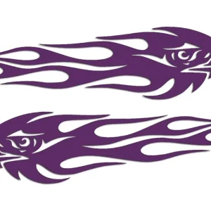 Wycinane naklejki ORZEŁ GRYF OGIEŃ PŁOMIEŃ lewa i prawa fioletowe Szybka dostawa