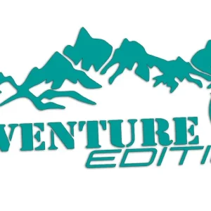 Wycinana naklejka ADVENTURE EDITION GÓRY I RÓŻA WIATRÓW turkusowa Kup teraz