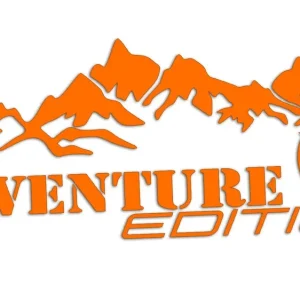 Wycinana naklejka ADVENTURE EDITION GÓRY I RÓŻA WIATRÓW pomarańczowa Kup teraz