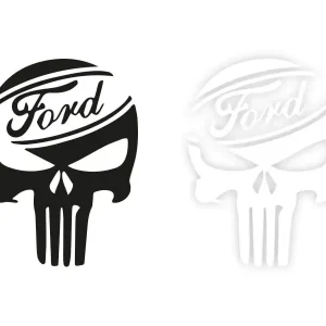 Najlepsza cena FORD PUNISHER CZASZKA - Naklejka na samochód na auto KOLOR