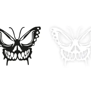 Zamów teraz MOTYL CZASZKA - Naklejka na samochód na auto KOLOR