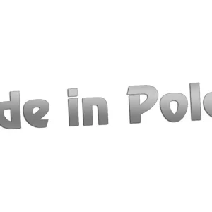 Premium Wycinana naklejka MADE IN POLAND - POLSKA srebrna - J and A