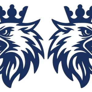 Bezpieczna płatność Wycinane naklejki GRYF W KORONIE LEWA I PRAWA do Saab Scania granatowe
