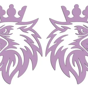 Wycinane naklejki GRYF W KORONIE LEWA I PRAWA do Saab Scania liliowe Tani