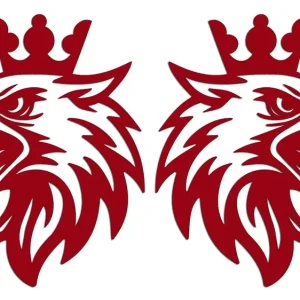 Wycinane naklejki GRYF W KORONIE LEWA I PRAWA do Saab Scania bordowe Oferta limitowana
