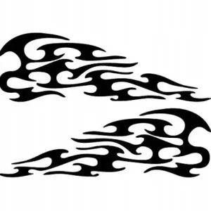 NAKLEJKA NA AUTO SZYBĘ PŁOMIENIE NA BOK 2SZT 16CM Premium