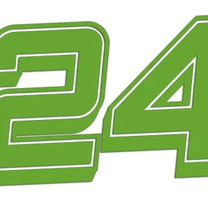 Promocja Wycinana naklejka CYFRY WYŚCIGOWE (1 sztuka = 1 cyfra) jasny zielony