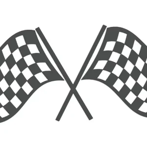 Oryginalny Wycinana naklejka FLAGI WYŚCIGOWE - SZACHOWNICA grafitowa - J and A