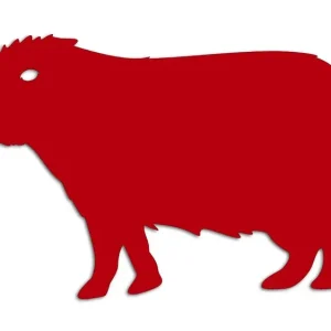 Wycinana naklejka KAPIBARA czerwona - J and A Szybka dostawa