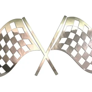 Wycinana naklejka FLAGI WYŚCIGOWE - SZACHOWNICA chrom - J and A Bezpieczna płatność