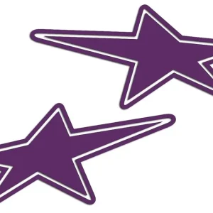 Wycinane naklejki na kask GWIAZDKI - GWIAZDKA LEWA PRAWA fioletowe J and A Szybka dostawa