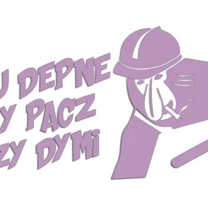 Wycinana naklejka NOSACZ JANUSZ - JA MU DEPNE A TY PACZ CZY DYMI liliowa Popularny