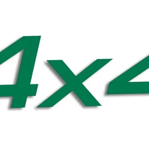 Autentyczny Wycinana naklejka 4x4 zielona - J and A