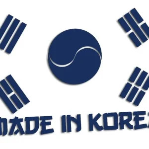 Oferta limitowana Wycinana naklejka MADE IN KOREA granatowa - J and A