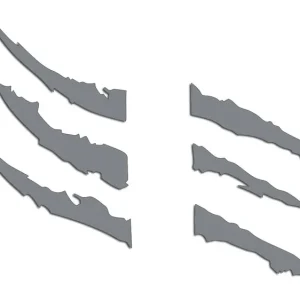 Oferta limitowana Wycinane naklejki PAZUR DRAP RYSA PODZIELONY - DWIE CZĘŚCI szare - J and A