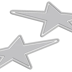 Darmowa dostawa Wycinane naklejki na kask GWIAZDKI - GWIAZDKA LEWA PRAWA jasny szary