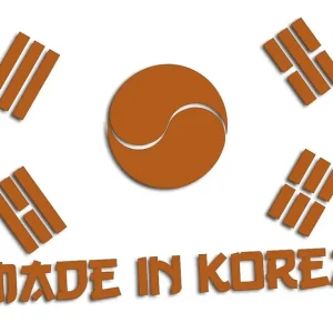 Popularny Wycinana naklejka MADE IN KOREA brązowa - J and A