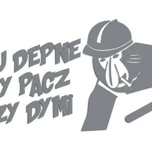 Autentyczny Wycinana naklejka NOSACZ JANUSZ - JA MU DEPNE A TY PACZ CZY DYMI szara