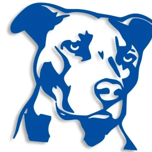 Wycinana naklejka Pitbull niebieska - J and A Zamów teraz