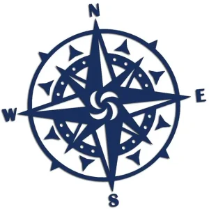 Oferta Wycinana naklejka RÓŻA WIATRÓW #7 granatowa - J and A