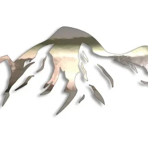 Niska cena Wycinana naklejka Góry #2 chrom - J and A