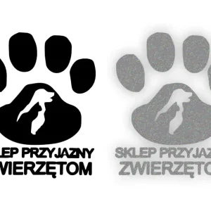SKLEP PRZYJAZNY ZWIERZĘTOM - Naklejka na samochód na auto ODBLASKOWA Najlepsza cena